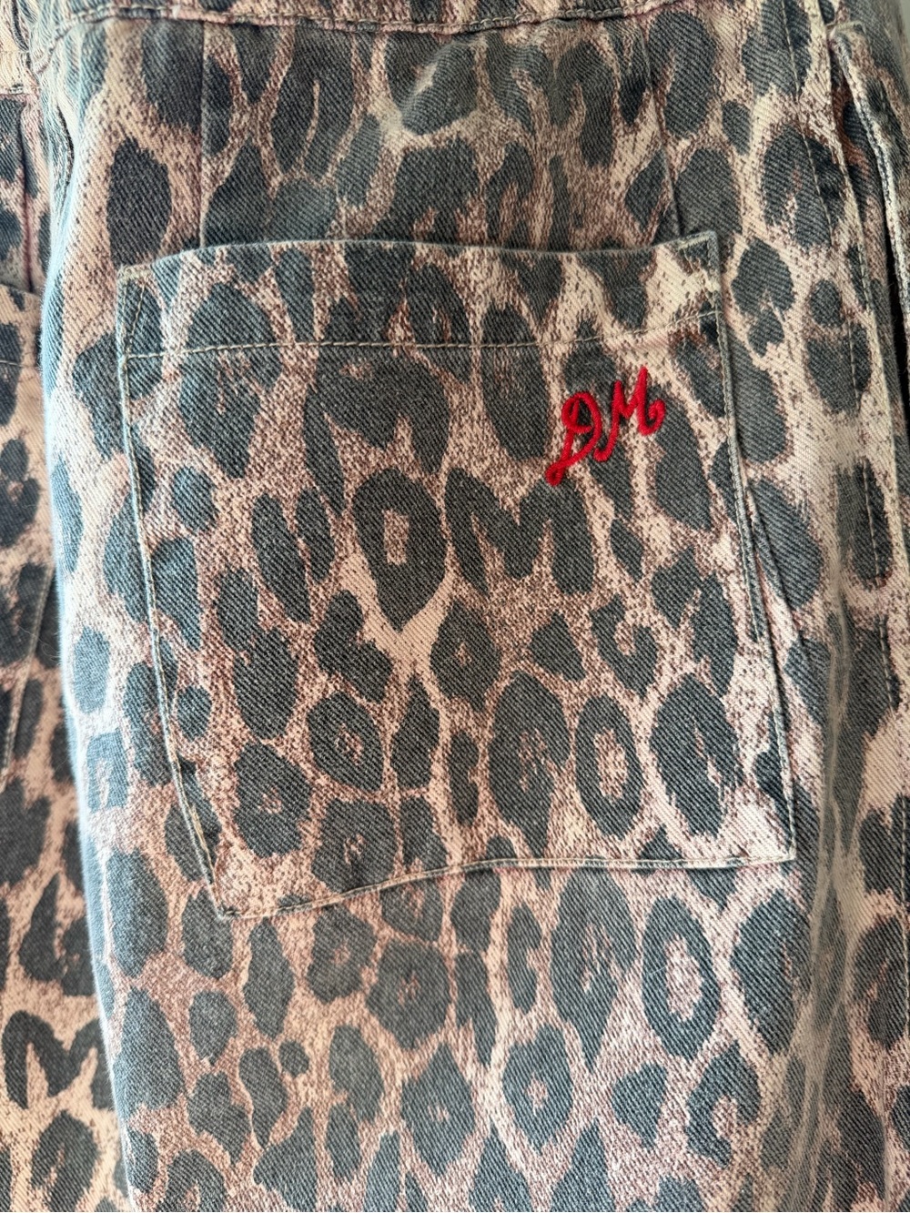 *Damson Madder* Leopard Print Denim Midi Skirt - Picture 4 of 12